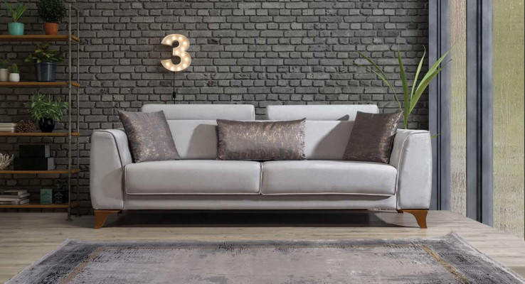 Canapé 3 places Canapés design Sièges rembourrés Design Trois places Mobilier moderne en tissu Neuf