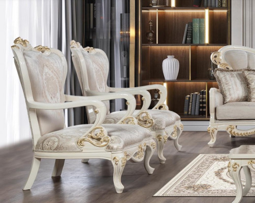 Fauteuil à ailes Fauteuil Design Tapisserie Canapé Baroque Canapé Textile Siège Style Salon