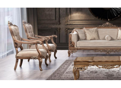Fauteuil à ailes Canapé de luxe Salon baroque Relaxation Design Rembourrage Neuf