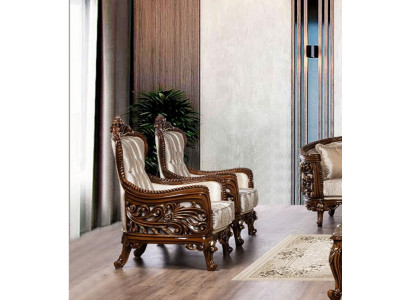 Fauteuil à oreilles en tissu de luxe, design de siège d'ameublement baroque, fauteuil de style textile mono place nouveau