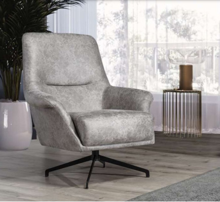 Fauteuil Canapé Design Canapé Salon Cuir Lounge Club Siège de Luxe Gris Moderne