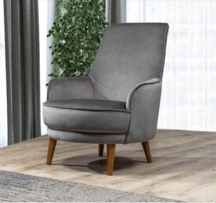 Chaise fauteuil de design moderne Salon Rembourrage Place assise Unique Relax Gris Style Luxe