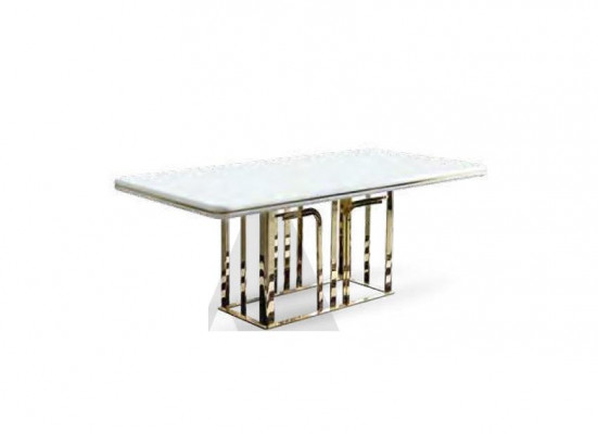 Grand Table de salle à manger Éléments en acier inoxydable Mobilier de salle à manger Mobilier de luxe