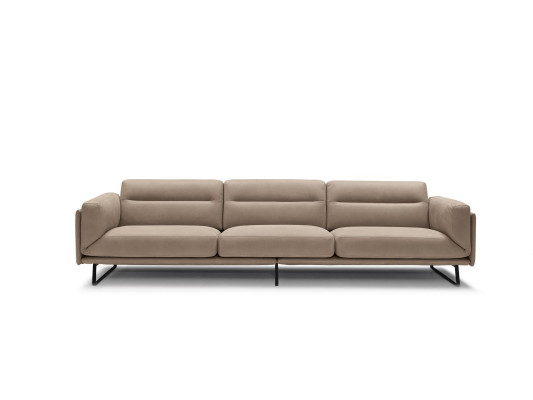 Canapé 4 places Canapés en cuir Design de luxe Canapé Beige Sellerie de luxe Quatre places xxl