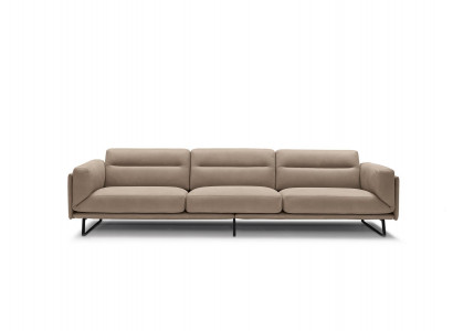 Canapé 4 places Canapés en cuir Design de luxe Canapé Beige Sellerie de luxe Quatre places xxl