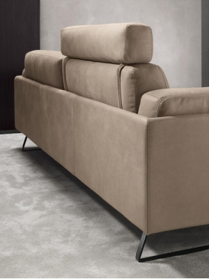 Canapé 4 places Canapés en cuir Design de luxe Canapé Beige Sellerie de luxe Quatre places xxl