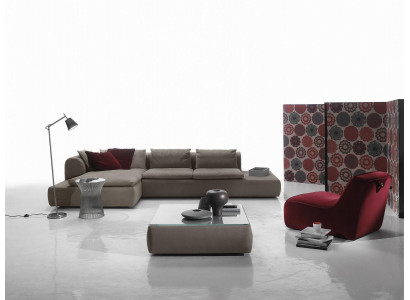 Canapé d'angle Canapé Rembourrage Canapés Sofa Forme L Mobilier Gris Canapés Cuir