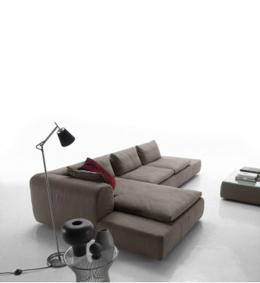 Canapé d'angle Canapé Rembourrage Canapés Sofa Forme L Mobilier Gris Canapés Cuir