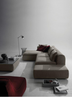Canapé d'angle Canapé Rembourrage Canapés Sofa Forme L Mobilier Gris Canapés Cuir