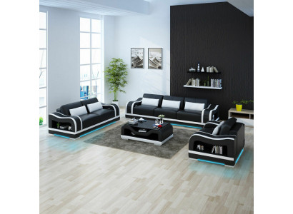 Canapé en cuir Canapé Paysage de vie 3+2+1 Suite de siège Design Moderne Canapé G8030D