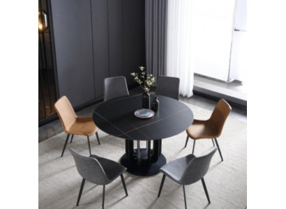 Tables de luxe Table ronde Design rond en acier inoxydable Mobilier Salle à manger tables à manger nouveau