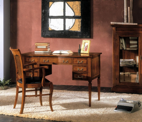 Chaise de bureau en bois avec accoudoirs Bureau Mobilier de bureau Italien 2 pcs neuf