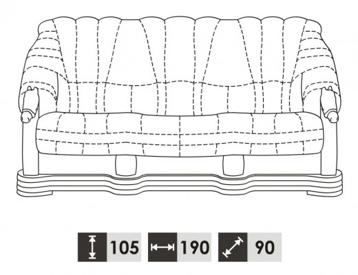 Ensemble de canapé classique en cuir rembourré en bois 3 + 2 + 2 suite