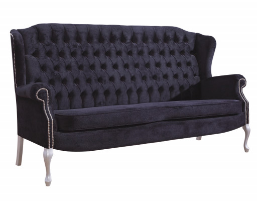 Canapé classique Chesterfield 3+2 places en velours textile