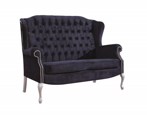 Canapé classique Chesterfield 3+2 places en velours textile