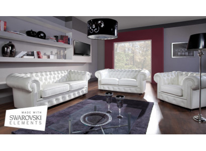 Canapé classique Chesterfield 3+1 places en velours suite ensembles