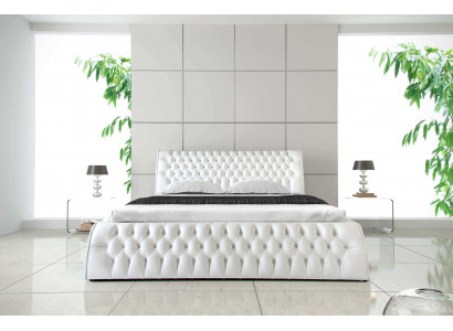Chesterfield Bed Upholstery Design Lits doubles d'hôtel 180x200 Chambre en cuir