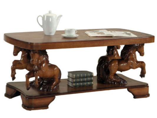 Artisanat en bois de cheval  Table 137cm Canapé Classique de Table Canapé Côté