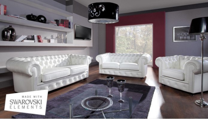 Canapé 2 places Chesterfield Design Canapés Relax Tapisserie Moderne Canapés