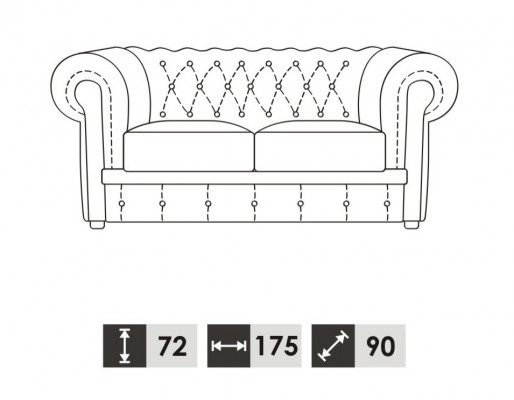 Canapé 2 places Chesterfield Design Canapés Relax Tapisserie Moderne Canapés