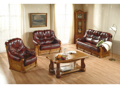 Canapé 2 places en cuir classique Sofas Rembourrés Canapé Deux places en cuir