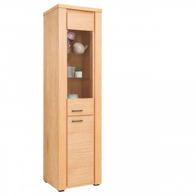 Vitrine en bois de hêtre Commode en bois individuelle Vitrines Armoire en verre Meubles de rangement