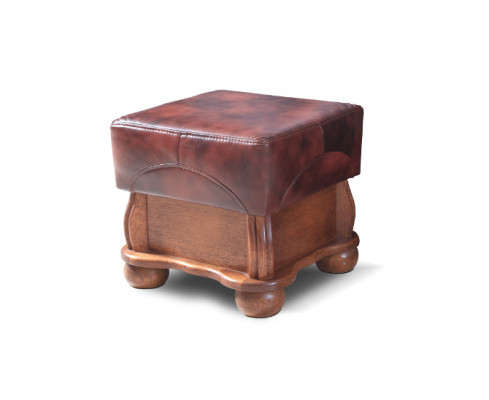 Repose-pieds XXL Club Lounge Tabouret en cuir et tissu Pouf ottoman de designer Pufa Ottoman