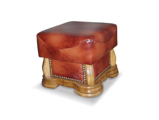 XXL Repose-pieds Club Lounge Tabouret en cuir Textile Décor Ottoman Designer Pufa
