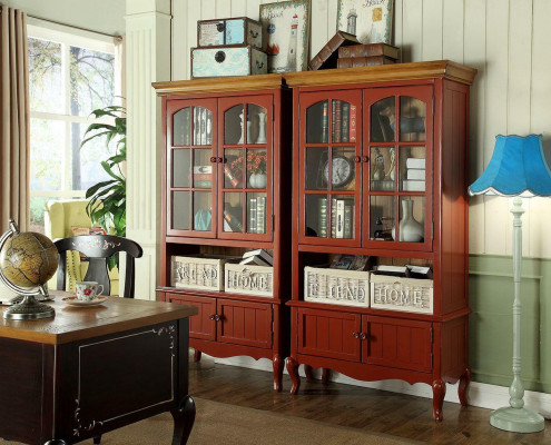 Armoire de luxe en bois Meubles Armoires Vitrine Etagère Classeur Armoire vitrée Antique