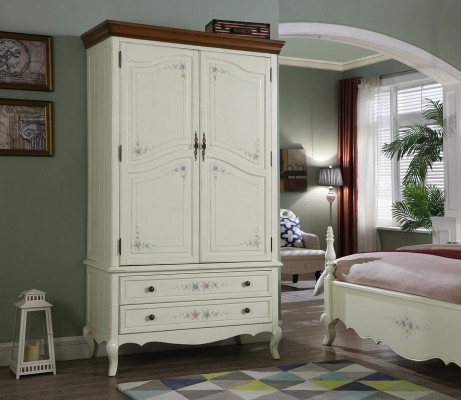 Style campagnard Armoire Mobilier Armoires Chambre Armoire Blanche Nouvelle