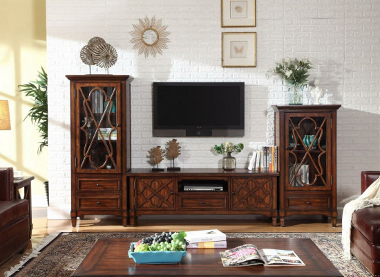 Meuble mural bahut design 2x armoire meuble TV bahut bas bahut 3 pièces. Set vitrine