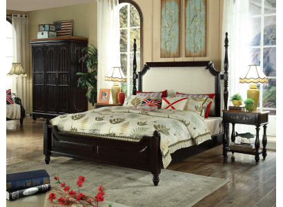 Lits en bois américain de luxe Mobilier en bois massif Lit de chambre à coucher Ensemble de 3 pièces. Nouveau