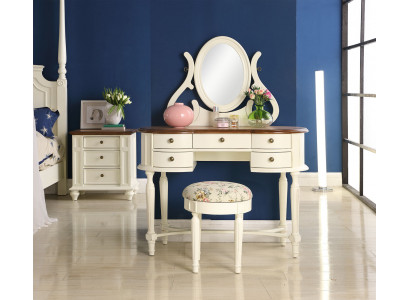 Coiffeuse Miroir Tabouret Commode complète Commode de chambre Mobilier de campagne Console
