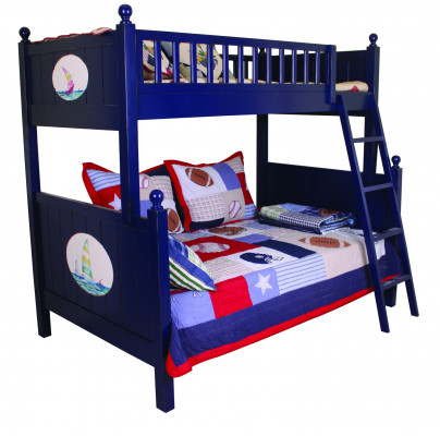 Lit superposé classique pour enfants Lit superposé Bleu Lit mezzanine Lit de jeu Lit pour enfants Lit superposé