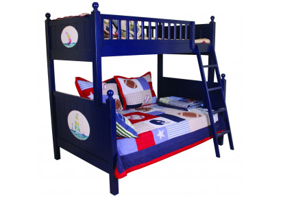 Lit superposé classique pour enfants Lit superposé Bleu Lit mezzanine Lit de jeu Lit pour enfants Lit superposé