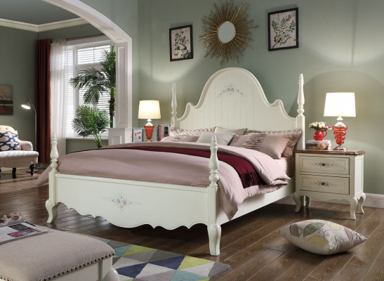 Set de chambre de classe 3 pièces Lit Lit double Lits 2x Table de chevet Bois 3 pièces. nouveau