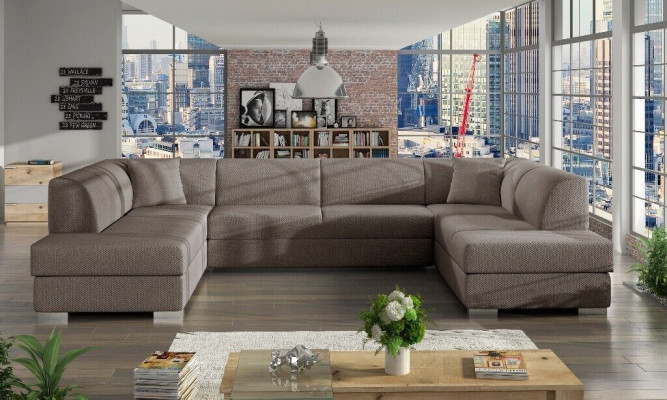 XXL Ensemble de canapés d'angle Canapé Canapé rembourré Suite Coin Designer U-forme nouveau Canapé