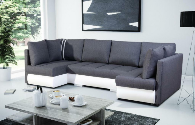 XXL Sofa d'angle de style de vie canapé canapé suite coin designer en forme de U nouveau