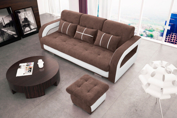Canapé-lit canapé pliant 3 places avec fonction de couchage + sommier de lit canapé sofa convertible.