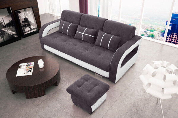 Canapé-lit canapé pliant 3 places avec fonction de couchage + sommier de lit canapé sofa convertible.