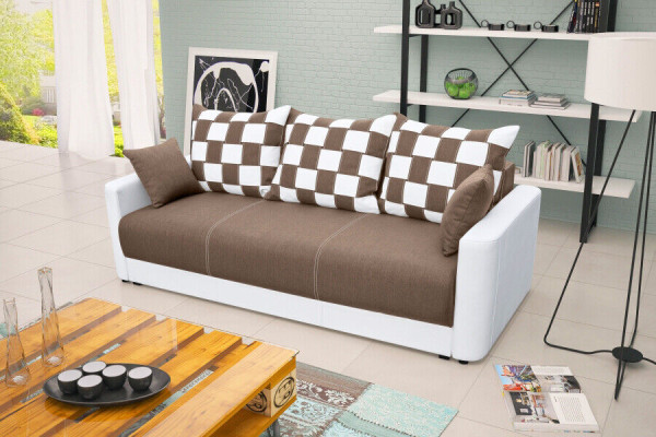 Canapé-lit 3 places avec fonction de couchage et sommier - Canapé pliant confortable