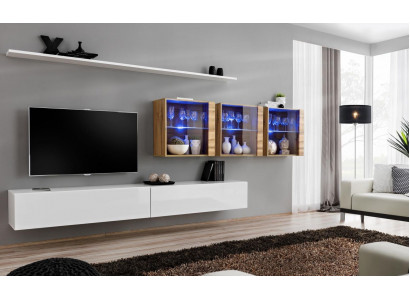 Mur complet Mobilier Meuble mural Moderne Mobilier de salon Meuble TV design bas