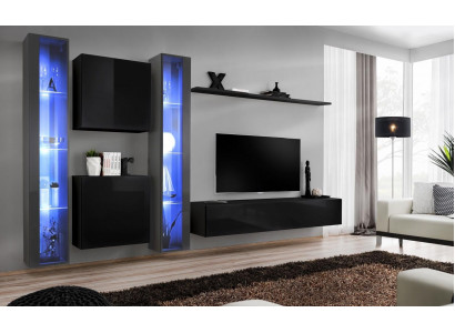 Meubles en bois Ensemble complet de mur Penderie murale Armoire de luxe Vitrine Ameublement