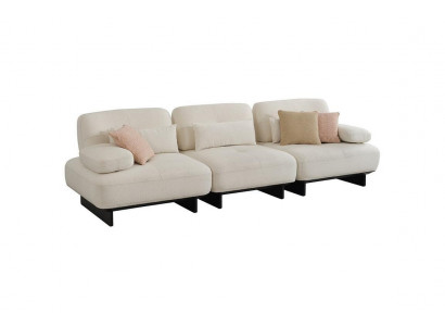 Élégant salon design quatre places en tissu blanc de designer 4 places
