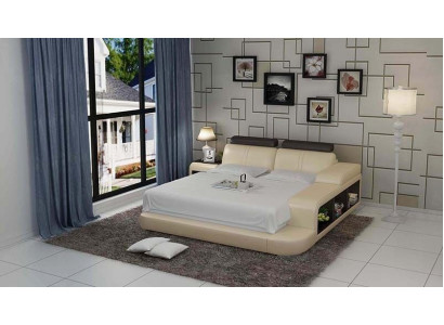 Conception de lit de luxe Lits de luxe en cuir Chambre moderne 140/160/180 LB8810