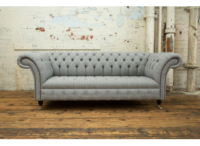 Salon Canapé Chesterfield Design Textile Canapés Canapés Trois Places Canapé Gris