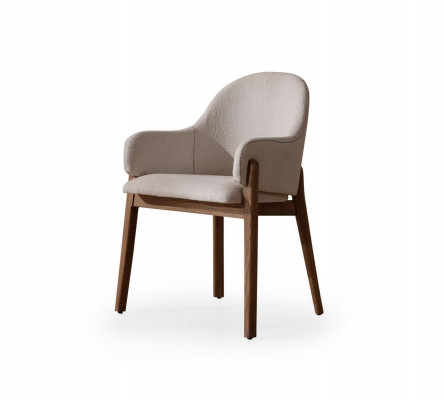 Ensemble de salle à manger exclusif brun: table à manger, 6 chaises, chaises rembourrées 7 pièces