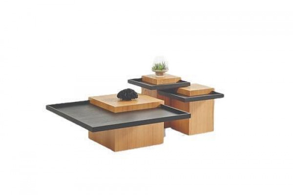 Ensemble de tables basses pour le salon brun-noir 3x Table basse en bois Meubles