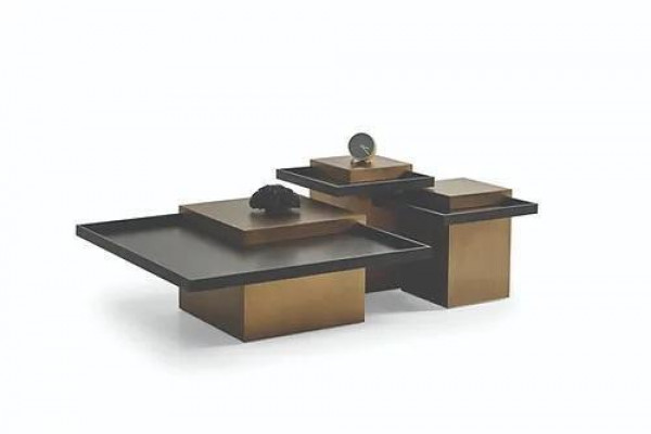 Ensemble de table basse moderne pour salon Mobilier de luxe 3x Tables d'appoint en bois