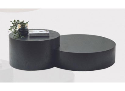 Moderne Ensemble de table basse noire Designer Table basse ronde Table d'appoint.